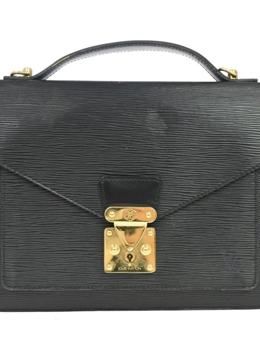 LOUIS VUITTON MONCEAU 28 HANDBAG SATCHEL BLACK EPI